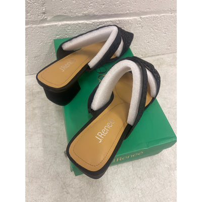 J. Renee, Keetana Sandal Heel, Women's Shoes, Size 12 Wide, Rhinestones - Black