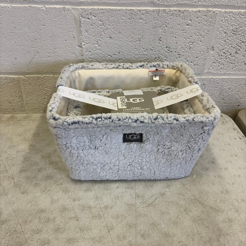 Ugg Casey 3 Piece Storage Set, Baskets with Handles, Home Organization - White