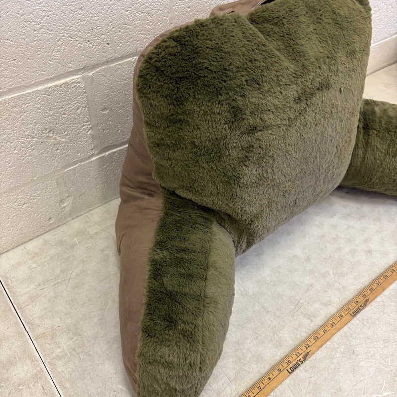 UGG Plush Backrest Pillow, 36"W x 20"H Reading Pillow Soft - Green Fuzzy Design