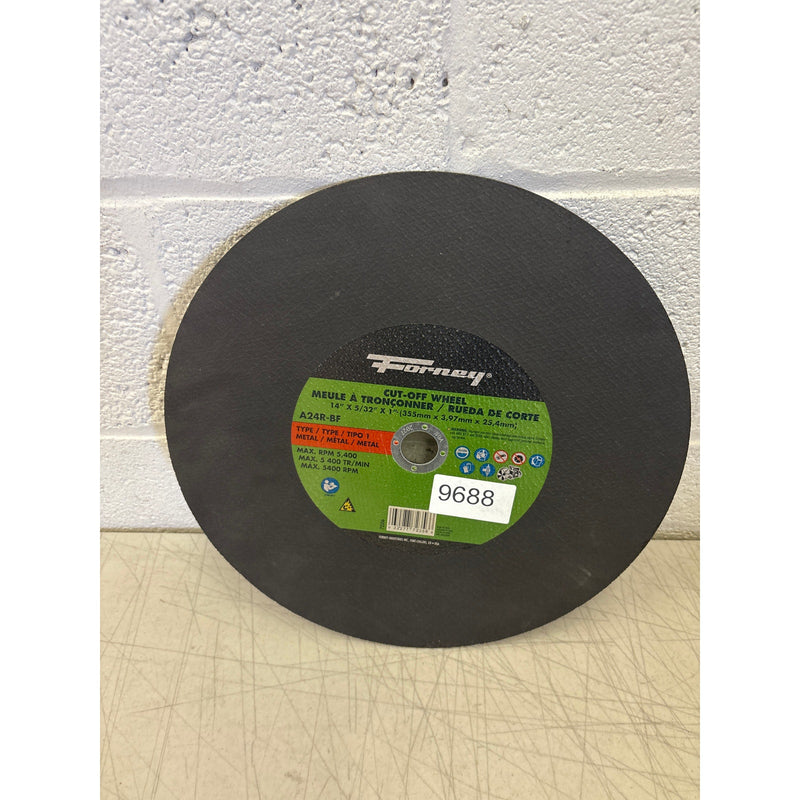 Forney 14 in Aluminum Oxide Metal Cutting Wheel 5/32 in. Thick x 1 in. 1 pc READ