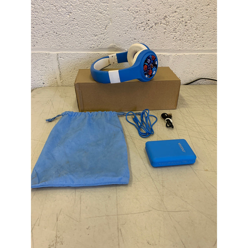 Vivitar iVibe 2-in-1 Wireless Headphones With Matching Powerbank, Blue, w Bag