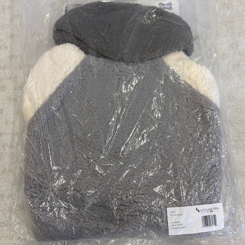 Koolaburra by UGG Pet Fuzzy Theo Hoodie Dog - 20-21" Collar, Gray / White - XL