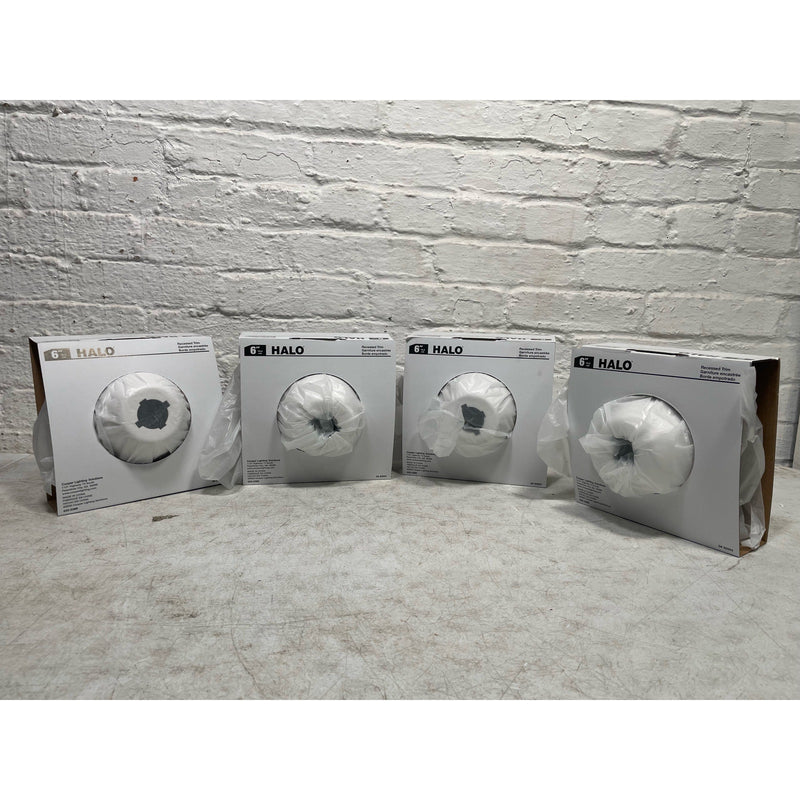 (Lot of 4) HALO 6 in. White Recessed Ceiling Light Trim with Adjustable Eyeball