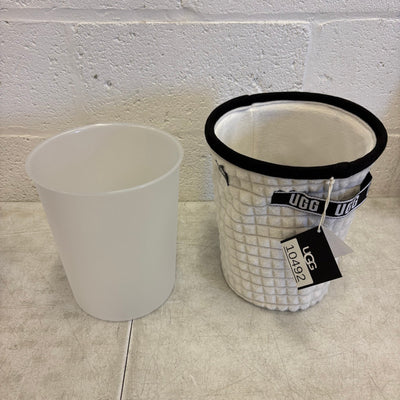 Ugg Avery Waste Bin with Plastic Insert & Soft Outer Cover, 9" x 10.5" - White
