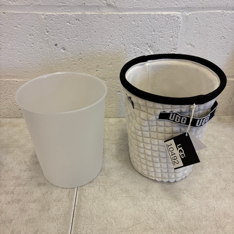 Ugg Avery Waste Bin with Plastic Insert & Soft Outer Cover, 9" x 10.5" - White
