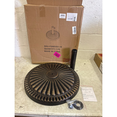 Flame&Shade 40lb Heavy Duty Round Base Stand Outdoor Patio Table Umbrella Bronze