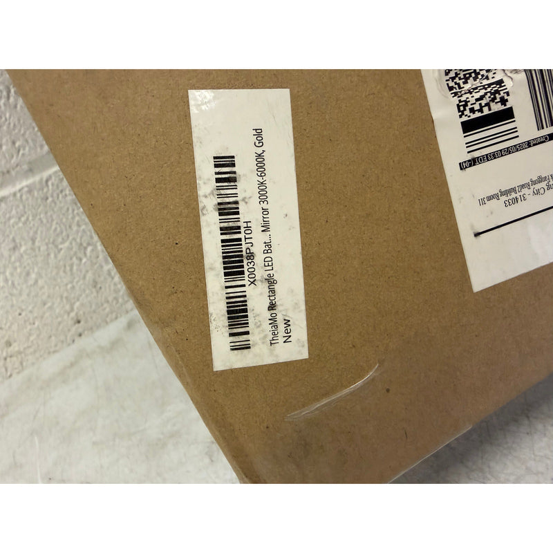 TheiaMo Rectangular LED Lighted Bathroom Mirror, 32"x20" - Gold Frame