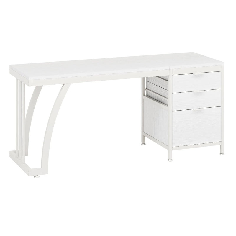 Tribesigns Industrial Computer Desk, 59" Desk with Reversible 3-Drawer Cabinet