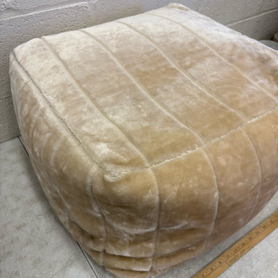 Soft Plush Pouf Ottoman Chair, 22"W x 22"L x 13"H, Living Room - Tan Box Design