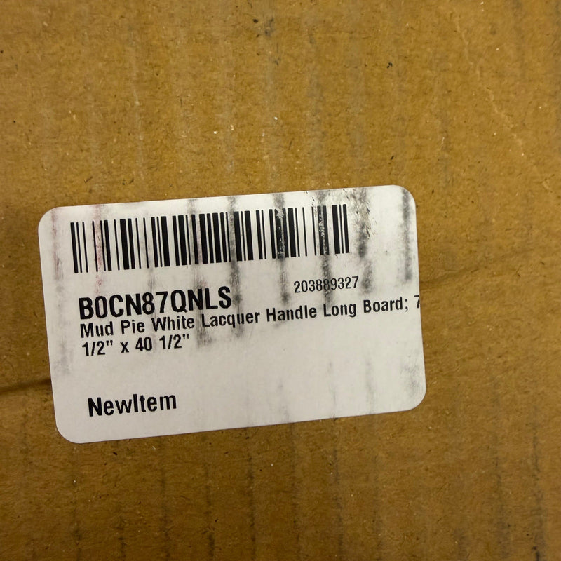 Set-of-4 White Lacquer 40" Charcuterie Boards from Mango Wood, Serving Trays