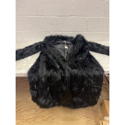 XXL Old Dird Mens Long Sleeve Fluffy Faux Fur Coat Long Soft Outter Jacket Black