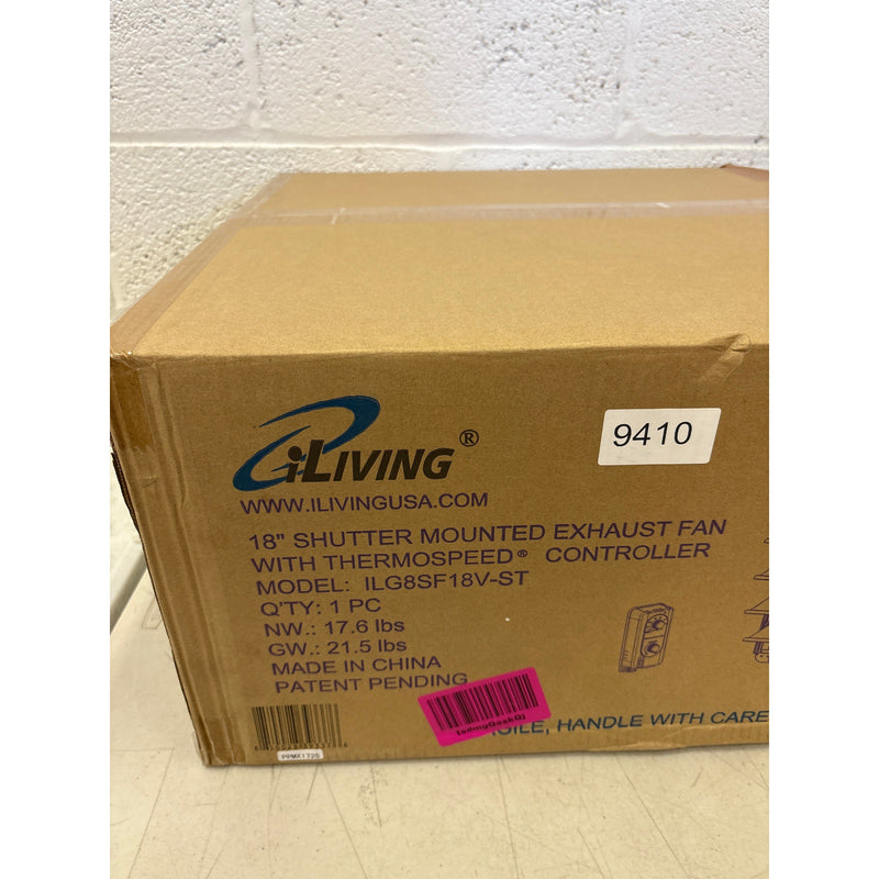 iLiving 18" Wall Mounted Shutter Exhaust Fan, Automatic Shutter with Thermostat