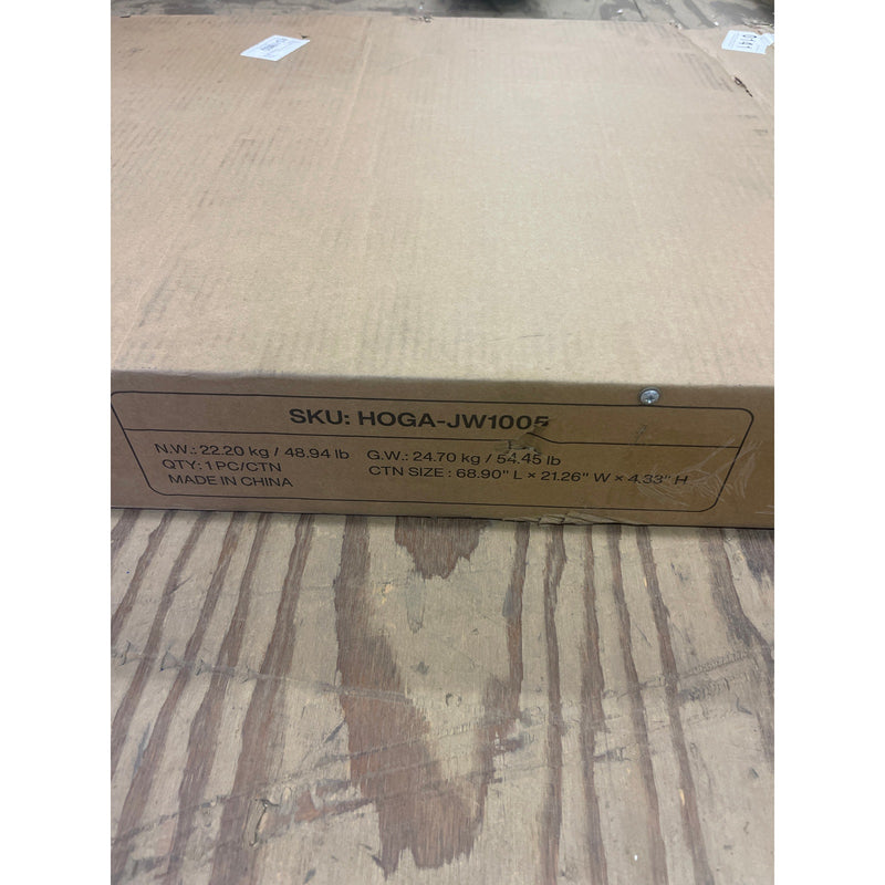 Tribesigns Offset 63" x 32" x 12" Console Table for Living Room/ Entryway, Brown