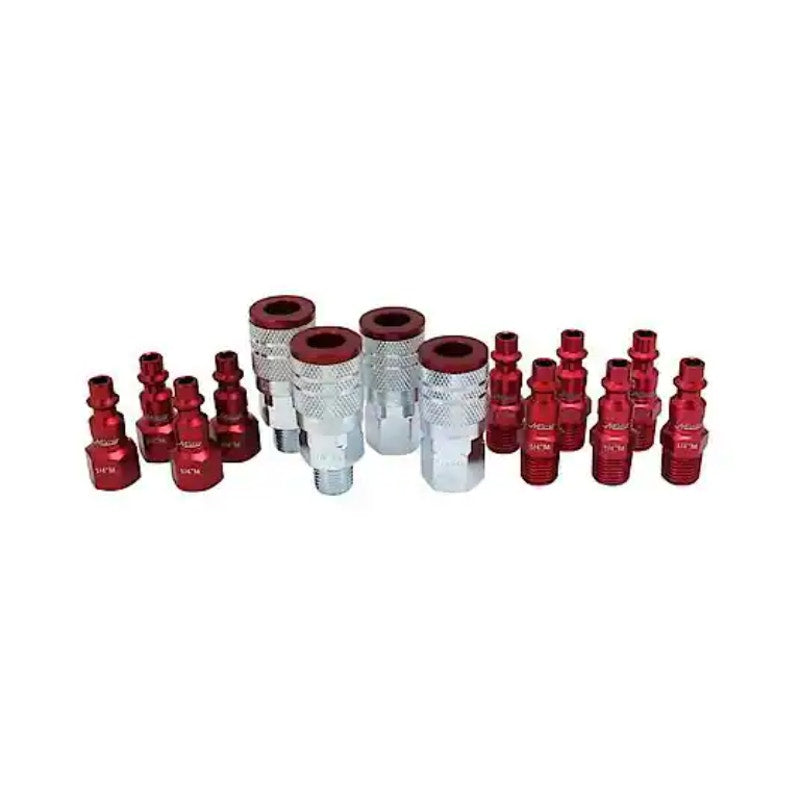 Milton Industries 14 Piece Red Coupler/Plug M-style 1/4" NPT Kit - S-314MKIT