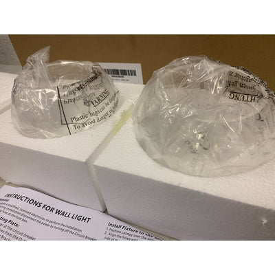 WINSHEN Black 2-Lights Wall Sconce Lighting with Seeded Glass Lampshades