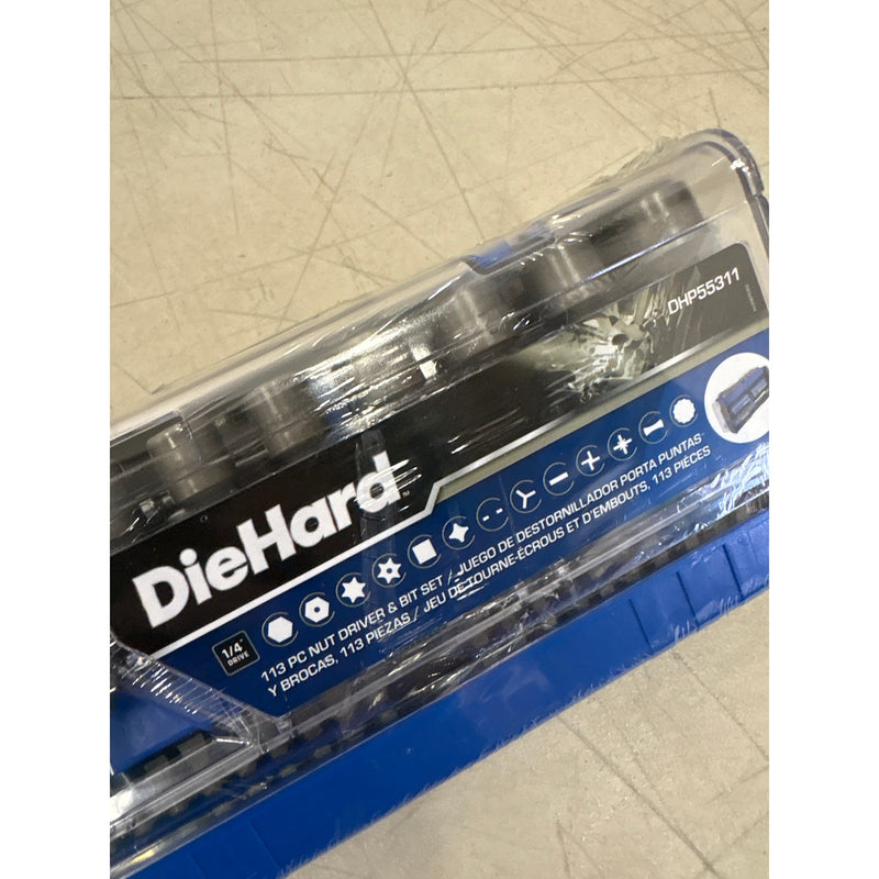 DieHard 1/4" Drive Nut Driver & Bits Set w Case, 113 Piece, Hand Tools DHP55311