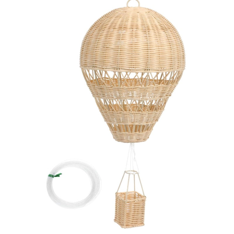 RUNROTOO-Rattan Hot Air Balloon, Wedding & Party Supply, Beige