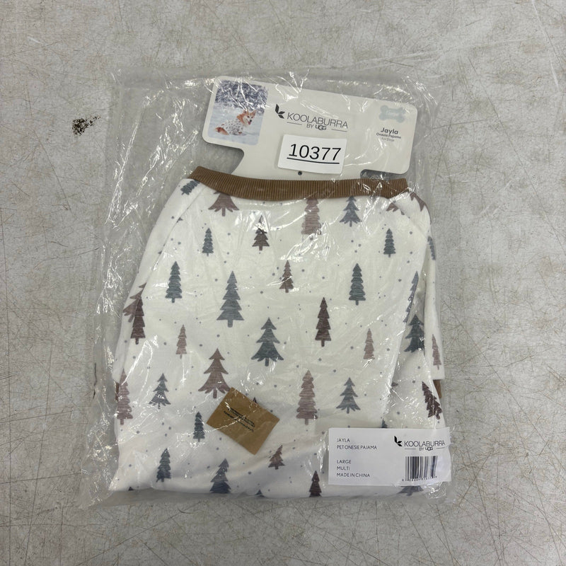 Koolaburra UGG Pet Jayla 1-Pc Pajama Dog Jacket 17-18" Collar, Tree Design Large