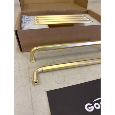 Goo-Ki 6 Pack 6-1/4" Hole Center Cabinet Pulls Light Brushed Brass, Hardware