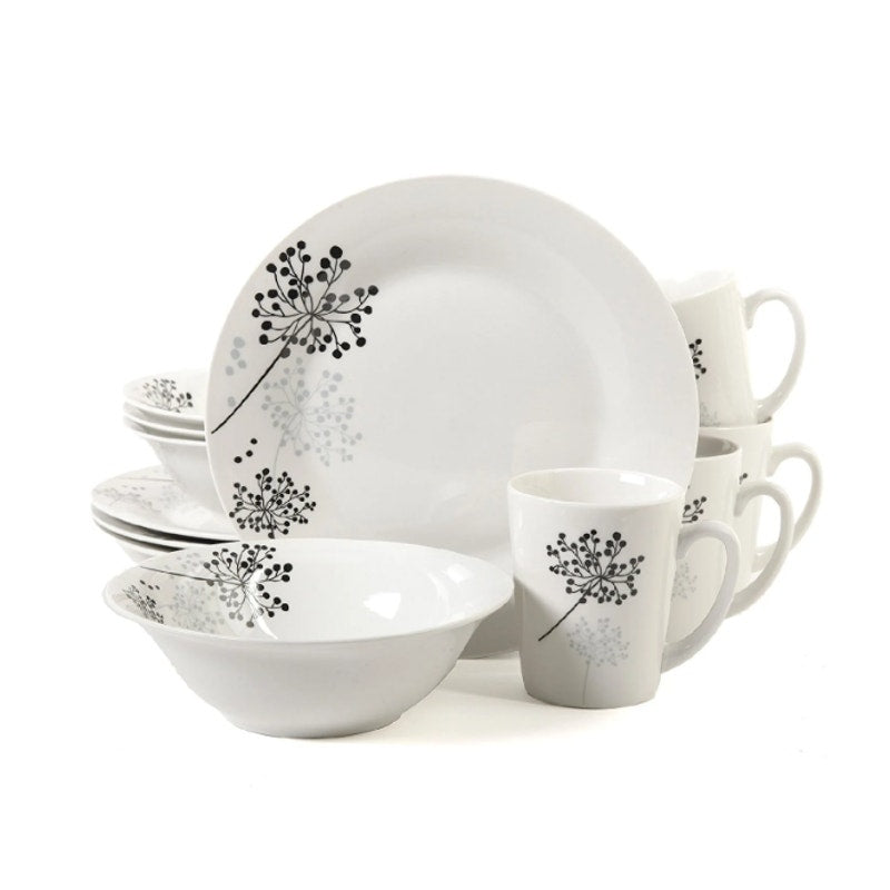 12-Piece Plates Bowls Mugs Floral Pattern, Gibson Home Netherwood Dinnerware Set