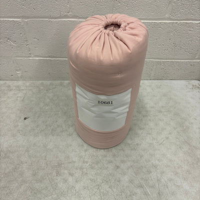 Mainstays Queen Comforter 2 Pillow Shams Plain Design Tiny X's Stitching - Pink