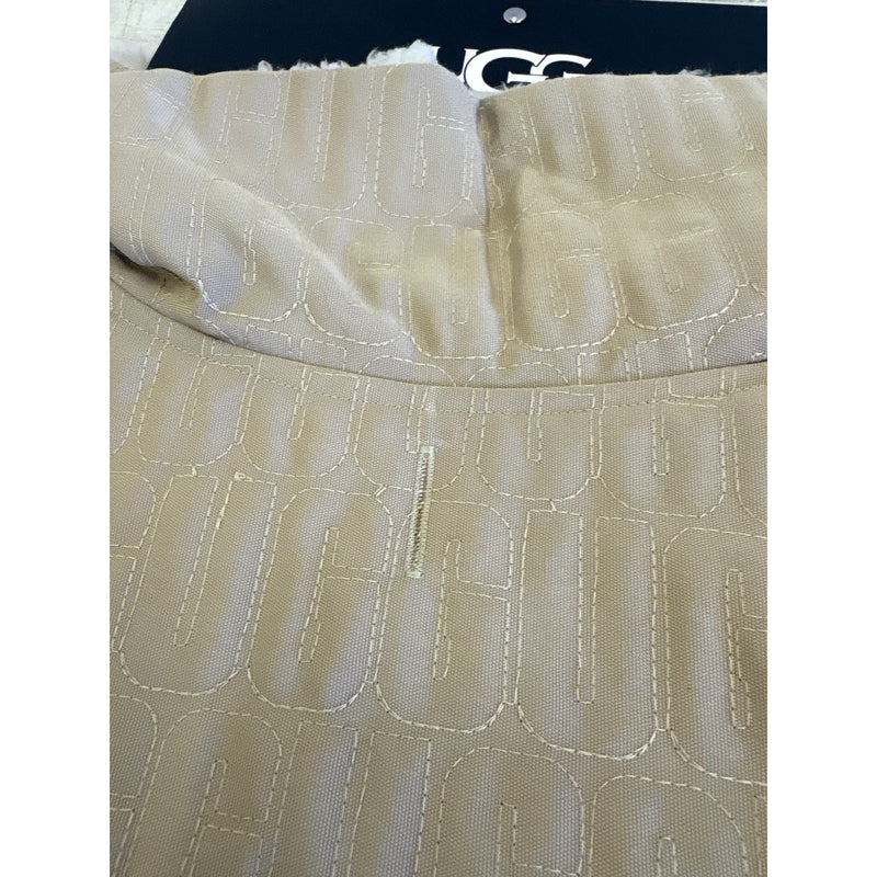 UGG Sherpa Quilted Pet Coat, Hook & Loop Straps, Soft & Cozy, Tan - XL Size