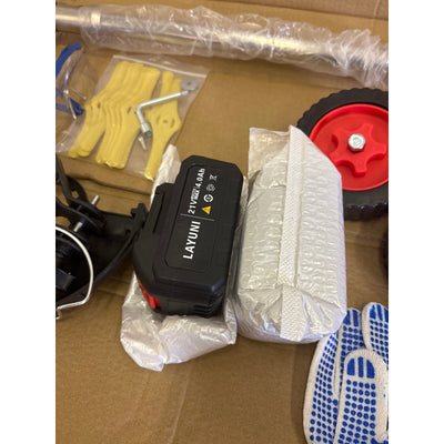 Layuni Cordless Lithium Electric Lawn Mower, Weed Wacker, Edger, 21 V 4.0 Ah