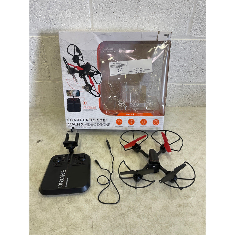 Sharper Image Drone Mach X Outdoor Video Streaming Camera 200 Ft Range - Black