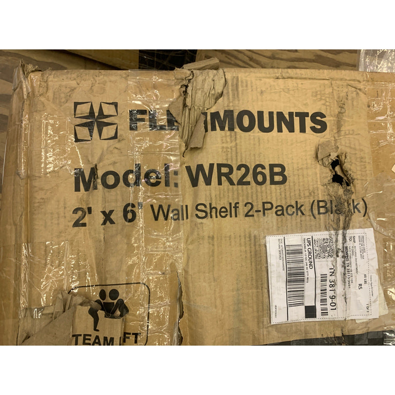 FLEXIMOUNTS 2-Pk 2x6ft Garage Wall Mounted Shelving Black WR26B Missing Hardware