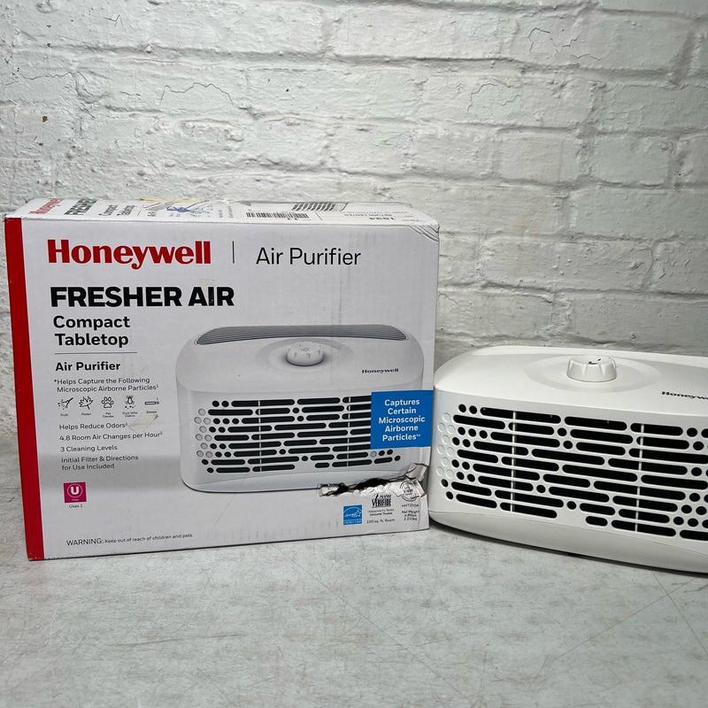 Honeywell Air Purifier 100 sq ft, Dual Action Air Filter, Tabletop, White
