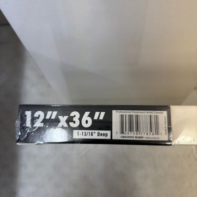 3-Pk 36" x 12" Paramount Professional Canvases, Heavy-Duty Stretched -White