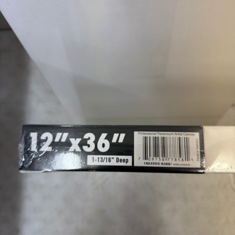 3-Pk 36" x 12" Paramount Professional Canvases, Heavy-Duty Stretched -White