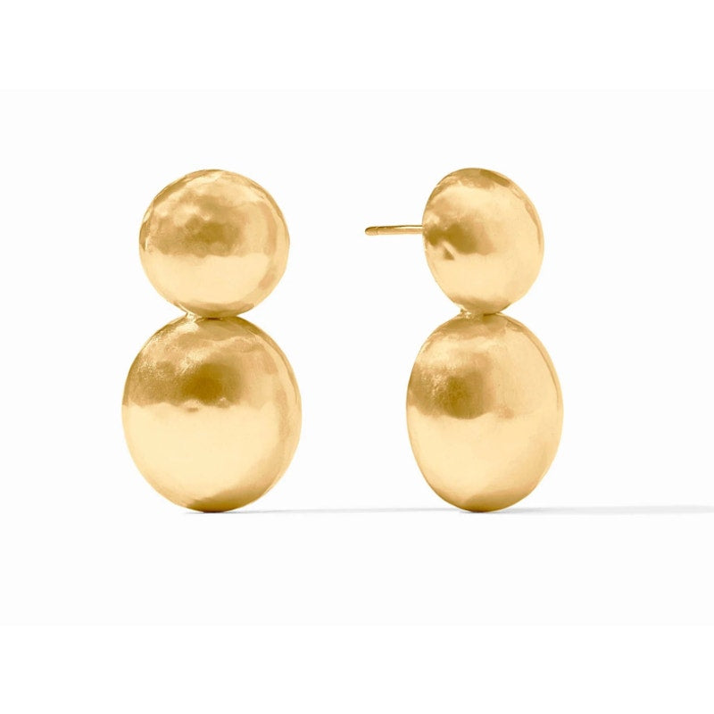 Julie Vos 1.3" Solara Earring, 24K Gold Plated, Round Dangling Earring