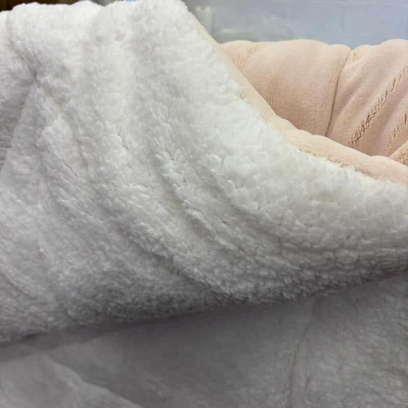 UGG Queen Comforter Soft Bedding Reversible with Fluffy Side- Tan / White