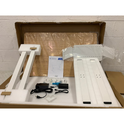 FLEXISPOT Standing Desk Electric Sit Stand Desk Bamboo & White 40"x24"