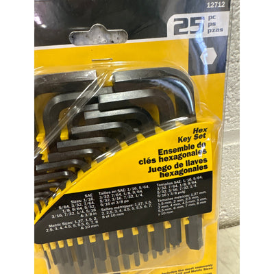 Titan 25 Piece SAE & Metric Hex Key Set with Pivot Holder, Hand Tools - 12712
