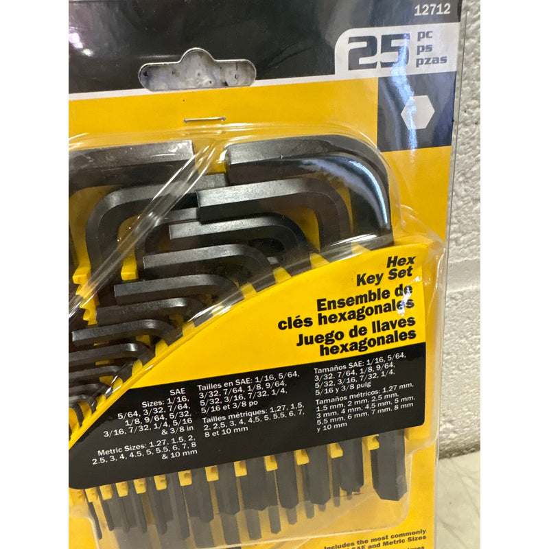 Titan 25 Piece SAE & Metric Hex Key Set with Pivot Holder, Hand Tools - 12712