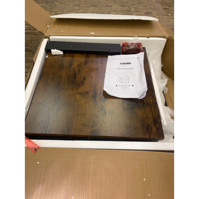Tribesigns Square Dining Table 47" Kitchen Dinner Table, 2-Shelf, Brown/Black