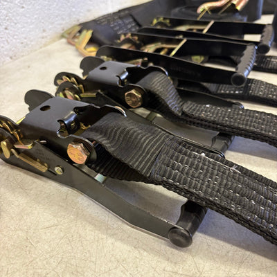 4 Pcs Auto Tie-Down Webbing Strap Belt Double J-Shaped Hook Belt Clip 4 Rings