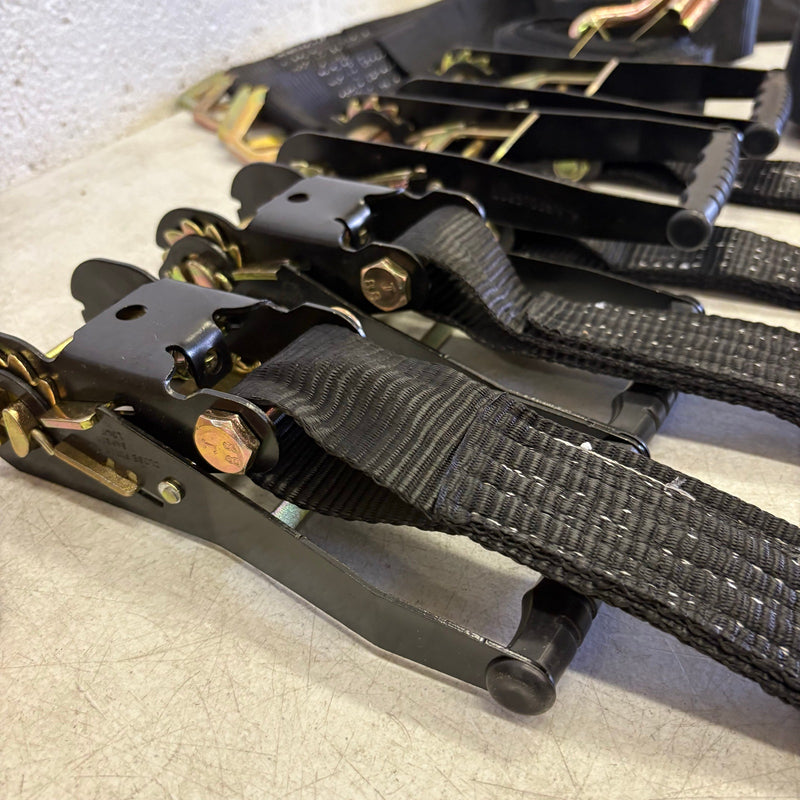 4 Pcs Auto Tie-Down Webbing Strap Belt Double J-Shaped Hook Belt Clip 4 Rings