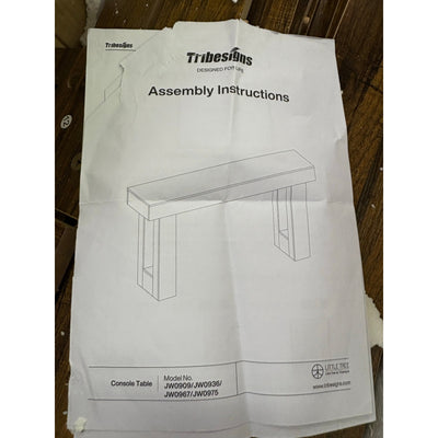 Tribesigns 63" Console Table, Farmhouse Wooden Sofa Table, Brown, Missing Screws