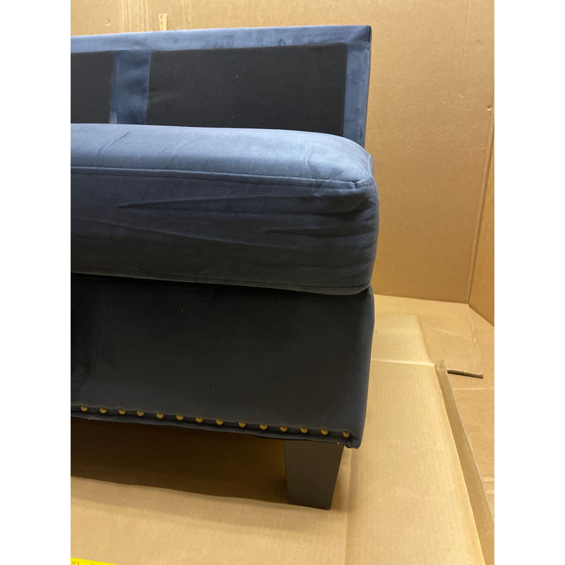 52x31x29" Sectional Couch PIECE, Love Seat, Living Room Furniture, Soft Velvet - Dark Blue