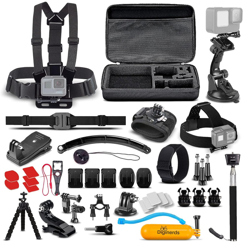 DigiNerds 50 in 1 Action Camera Accessory Kit Compatible with GoPro, DJI & More