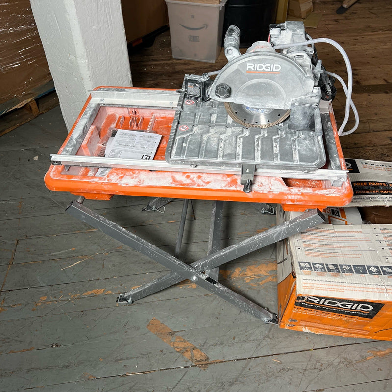 RIDGID 9A Corded Wet Tile Saw, 7" Blade Includes Adjustable Stand SEE DETAILS