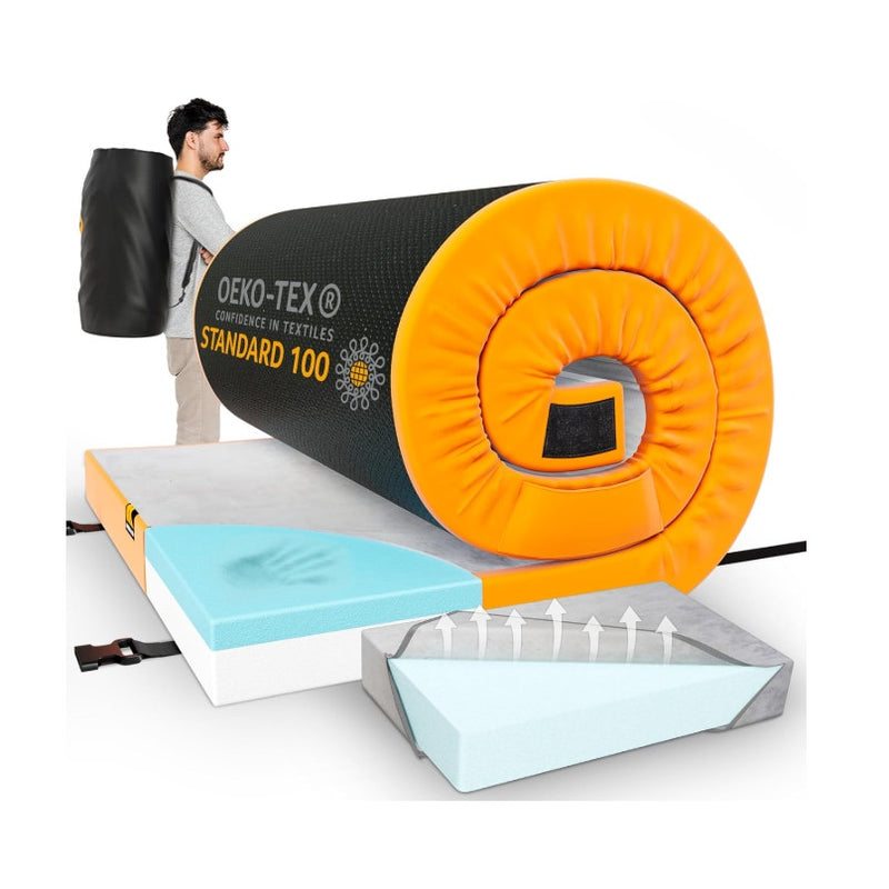 Mason & Co- Memory Foam Camping Pad Gel Infused Travel Bed w/ Pillow & Carry Bag