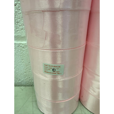 Pack-of-10 Rolls Pink Satin Ribbon 1-1/2" x 25 Yards Each Polyester Fabric/Roll