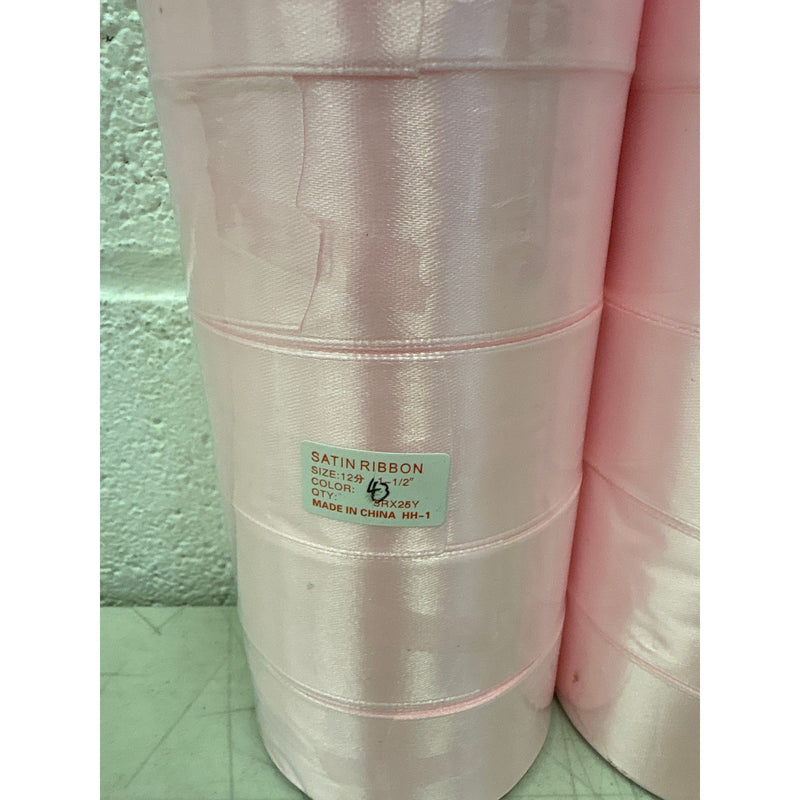 Pack-of-10 Rolls Pink Satin Ribbon 1-1/2" x 25 Yards Each Polyester Fabric/Roll