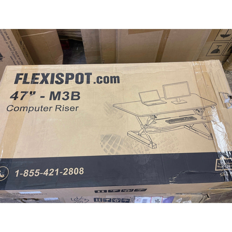 FlexiSpot Standing Desk - 47" Computer Riser w Keyboard Tray, Black