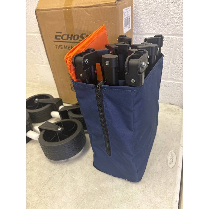 EchoSmile Collapsible Folding Wagon Cart 360lbs All Terrain Wheels Blue Orange