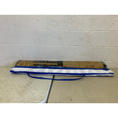 Blissun 9' Outdoor Patio Umbrella, Outdoor Table Umbrella, Blue & White Stripe